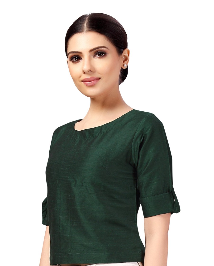 Women Shringaar | Women'S Cotton Half Sleeve Saree Blouse - Shringaar Green