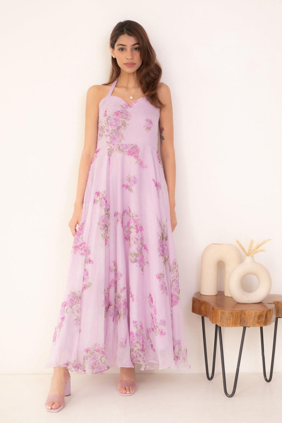 Women SARAS THE LABEL | Women'S Purple Maxi Dress - Saras The Label