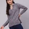 Women AKS | Women'S Kantha Floral Printed Tunic - Aks Grey