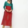 Women CHEERA | Women'S Red Straight Printed Kurta Only - Cheera Green