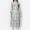 Women Myshka | Women'S Stylish Pure Cotton Square Neck 3/4 Sleeve Printed Kurta - Myshka