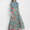 Women Vbuyz | Women'S Turquoise Blue Anarkali Kurta By Vbuyz (1Pc Set)