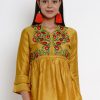 Women Wahe-NOOR | Women'S Mustard Yellow Embroidered Top - Wahe-Noor