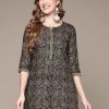 Women Anubhutee USA | Women'S Black Printed Tunic - Anubhutee Usa