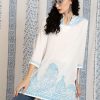 Women AKS | Women'S Hand Block Print Tunic - Aks White