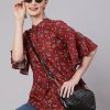 Women AKS | Women'S Floral Print Tunic - Aks Maroon