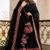 Women Pomcha Jaipur | Women'S Hina Black And Maroon Anrkali Set - Pomcha Jaipur