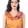 Women Shringaar | Women'S Organza Printed Crop Top Blouse. - Shringaar Orange