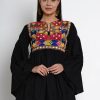 Women Wahe-NOOR | Women'S Black Embroidered Tunics - Wahe-Noor