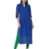 Women NOZ2TOZ | Women'S Royal Blue Ajrakh Hand Block Cotton Printed Straight Kurta - Noz2Toz