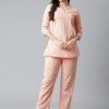 Women NOZ2TOZ | Women'S Peach Printed Cotton Nightwear - Noz2Toz