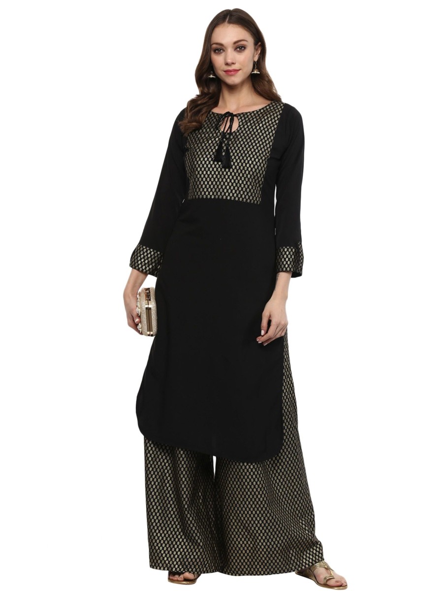 Women Ziyaa | Women Printed Kurta By Ziyaa (1 Pc Set) Black