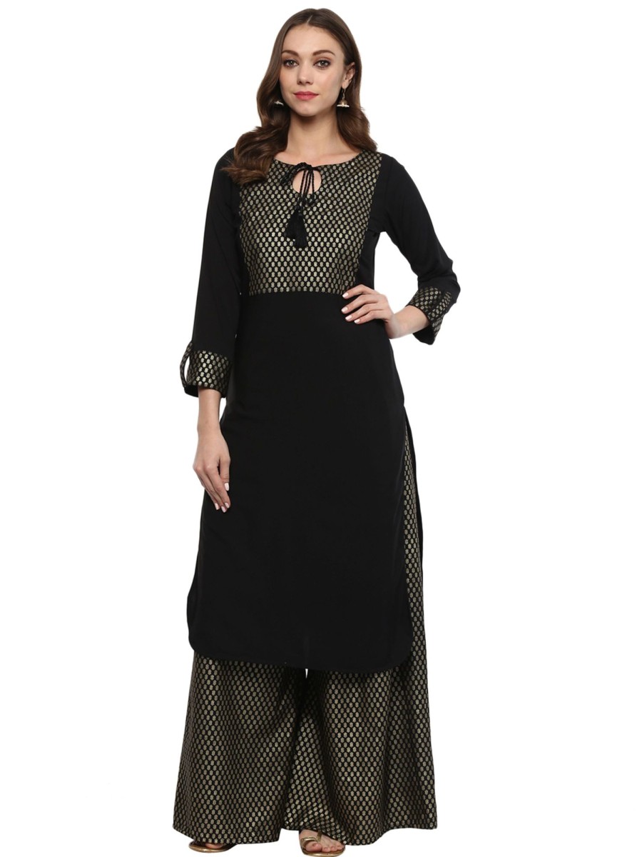 Women Ziyaa | Women Printed Kurta By Ziyaa (1 Pc Set) Black