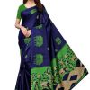 Women Vamika | Women'S Vamika Chiku Kalamkari With Jhalar Khadi Silk Saree Farm House Vamika Navy