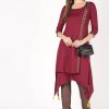 Women CHEERA | Women'S Front Design With A-Line Kurta Only - Cheera Maroon