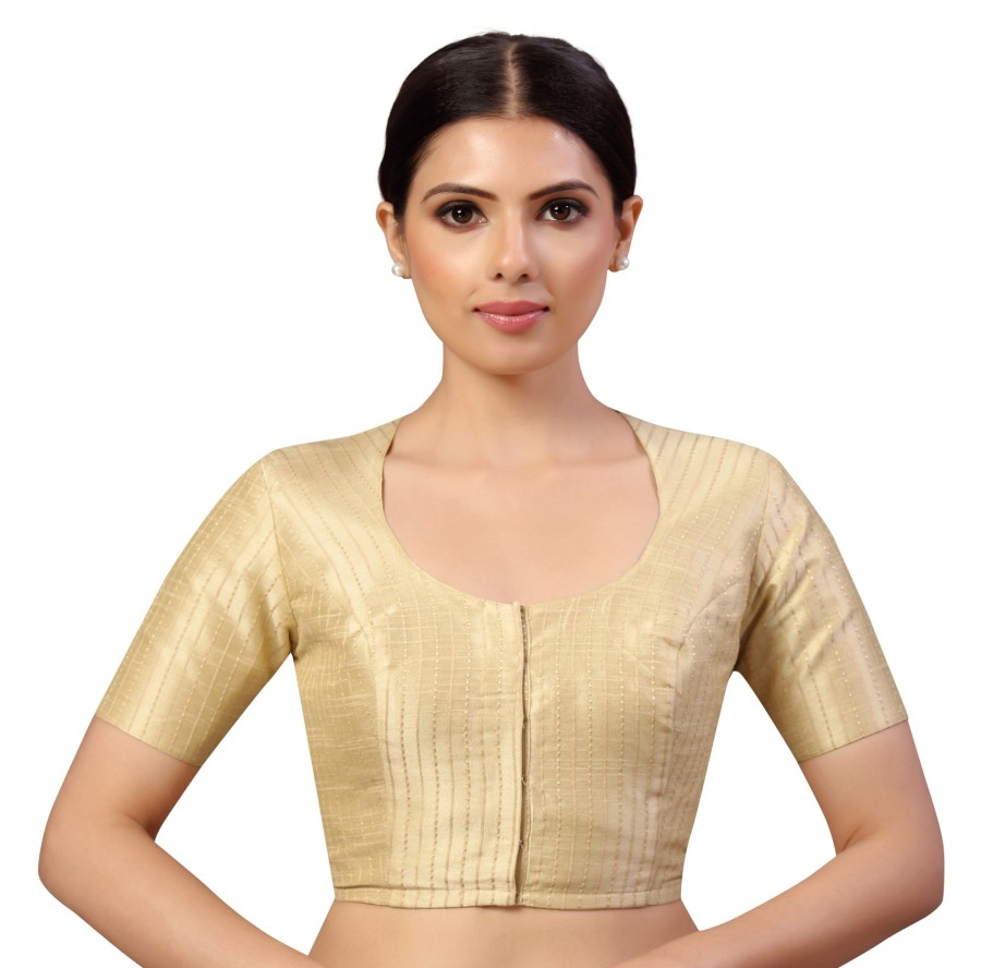 Women Shringaar | Women'S S Polyester Handloom Silk Saree Blouse. - Shringaar Gold