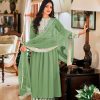 Women Monjolika | Women'S Sea Green Color Georgette Embroidered Party Salwar Suit - Monjolika