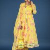 Women Pomcha Jaipur | Women'S Oleander Organza Anarkali - Pomcha Jaipur Yellow