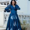 Women SARAS THE LABEL | Women'S Fannah Hand Painted Styled Gown - Saras The Label