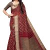 Women Vamika | Women'S Vamika Linen Designer Saree Bee Vamika Red