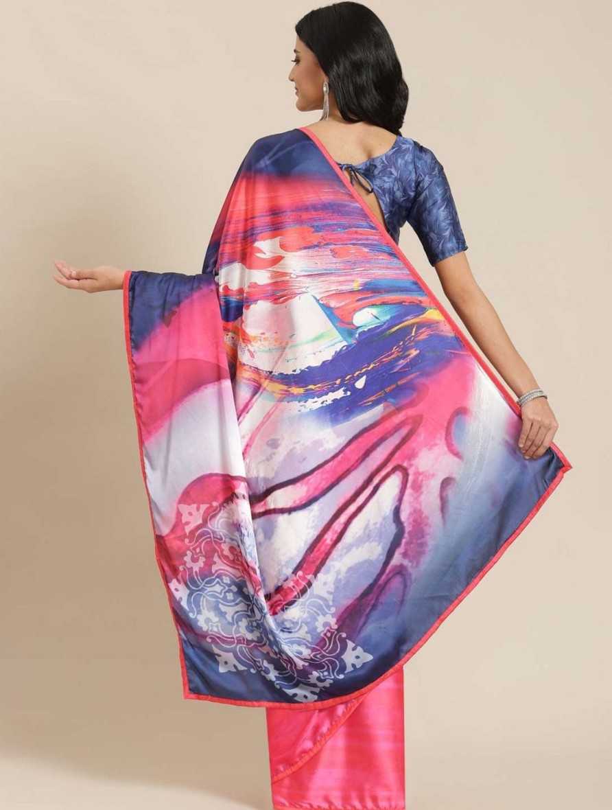 Women Dwija Fashion | Women'S Designer U0026 Red Color Crepe Silk Saree Collection - Dwija Fashion Blue