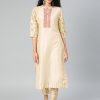 Women Ziyaa | Women Silk Kurta By Ziyaa (1 Pc Set) Cream