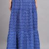 Women House of RP | Women'S Light Rayon Ethnic Printed Circular Skirt - House Of Rp Blue