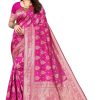 Women Varanga | Women'S Color Banarasi Silk Saree With Blouse - Varanga Pink