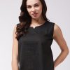 Women InWeave | Women'S Black Kantha Sleeveless Top - Inweave