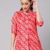 Women AKS | Women'S Geometric Digital Printed Tunic - Aks Red