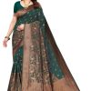 Women Varanga | Women'S Dark Color Banarasi Silk Saree With Blouse - Varanga Green