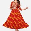 Women Vbuyz | Women'S Bandhani Anarkali Kurta By Vbuyz- (1Pc Set) Red