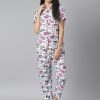 Women StyleStone | Women'S Quirky Digital Print Night Suit Set - Stylestone White