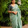 Women Stava Creation | Women'S Soft Silk Self Woven Designed Jacquard Saree. ( Dusty ) - Stava Creation Blue