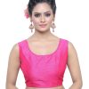 Women Madhu Fashion | Women'S Poly Raw Silk Sleeveless Stitched Saree Blouse - Madhu Fashion Pink