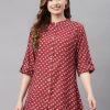 Women NOZ2TOZ | Women'S Maroon Bandhani Print Top - Noz2Toz