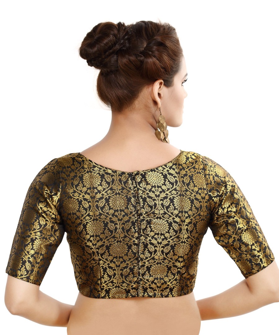 Women Madhu Fashion | Women'S Traditional Benaras Brocade Readymade Stitched Saree Blouse - Madhu Fashion