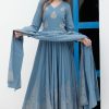 Women Geeta Fashion | Women'S Steel Hand Block Anarkali Set - Geeta Fashion Blue