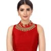 Women Shringaar | Women'S Polyester Sleeveless Embroide Saree Blouse With Brocade Collar. - Shringaar Red