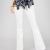 Women Lyush | Women'S White Bell Bottom 4-Way Stretch Pants - Lyush