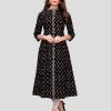 Women Vbuyz | Women'S Black Color Cotton Flared Kurta (1Pc) - Vbuyz