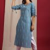 Women Janasya | Women'S Blue Cotton Kurta (1Pc Set) - Janasya