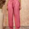 Women IMARA | Women'S Solid Coral Straight Pant - Imara Peach