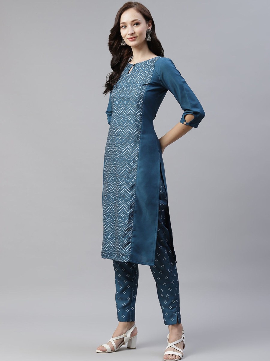 Women Ziyaa | Women'S Blue Colour Digital Printed Rayon Kurta - Ziyaa