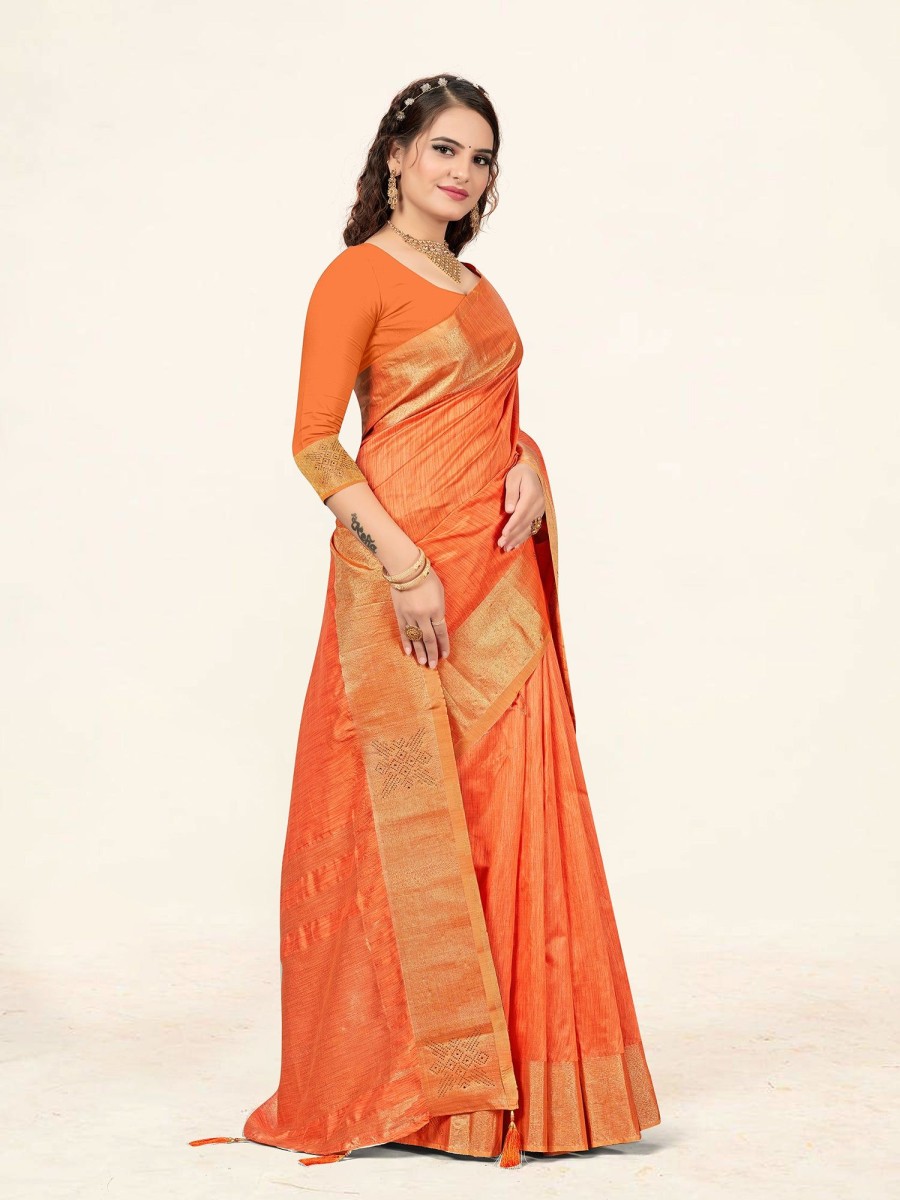 Women Sweet Smile | Women'S Color Stylish Saree With Blouse Set - Sweet Smile Peach