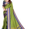 Women Vamika | Women'S Weaving Parrot Cotton Silk Saree - Vamika Green