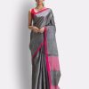 Women Angoshobha | Women'S Handloom Zari Cotton Tissue Saree - Angoshobha Grey