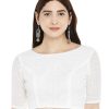 Women Shringaar | Women'S Polyester Embroidery Short Sleeve Blouse. - Shringaar White