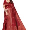 Women Varanga | Women'S Color Banarasi Silk Saree With Blouse - Varanga Maroon