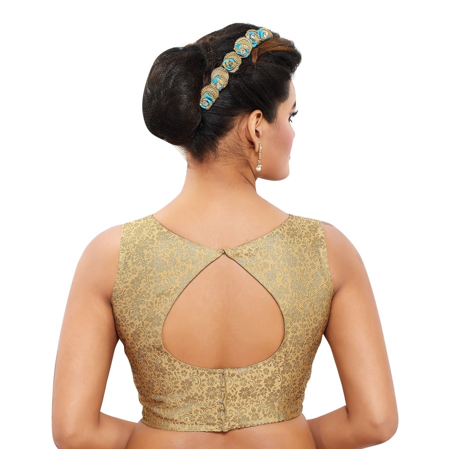 Women Madhu Fashion | Women'S Polyester Sleeveless Blouse - Madhu Fashion Gold